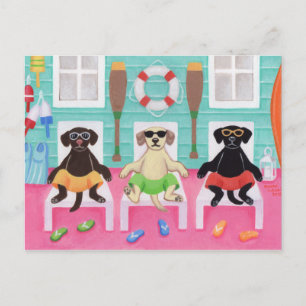 Carte postale Beach House Labrador Boys
