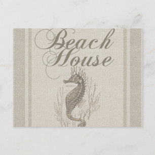 Carte Postale Beach House Seahorse Seashore