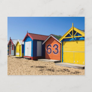 Carte Postale Beach Huts By The Sea Postcard