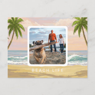 Carte Postale Beach Life Pastel Aquarelle, 1 Photo