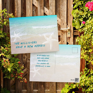 Carte Postale Beach Living Moving New Address Faire-part