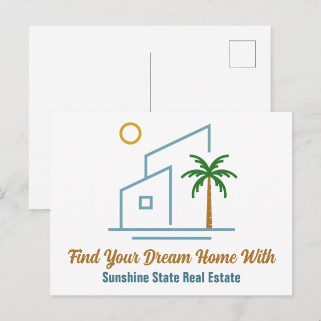 Carte Postale Beach Real Estate Company Cute Personnalisable (Devant / Derrière)