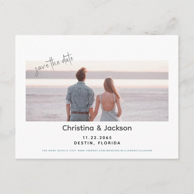 Carte Postale Beach Wedding Couple Photo Enregistrer la date (Devant)