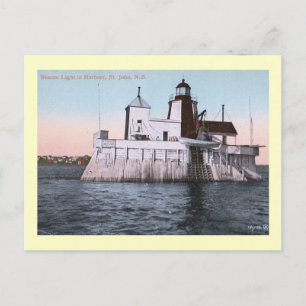 Carte Postale Beacon Light House St. John, Nouveau-Brunswick, Ca
