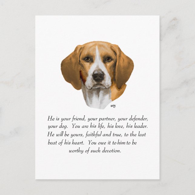Carte Postale Beagle Keepsaké MALE (Devant)
