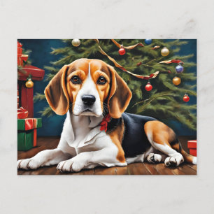 Carte Postale Beagle Noël