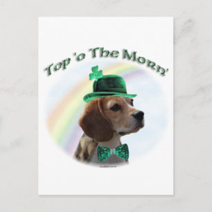 Carte Postale Beagle Top of the Morn'; jour de la St. Patrick Be