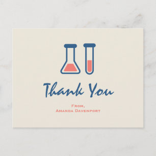 Carte Postale Beaker & Test Tube Science Thème Merci