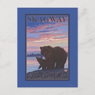 Carte Postale Bear and Cub - Skagway, Alaska