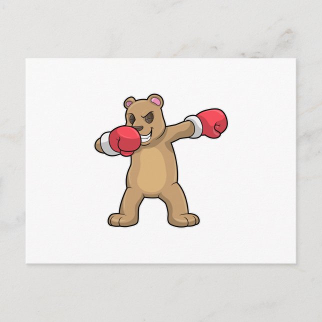 Carte Postale Bear as Boxer at Boxer & Hip hop Dance Dab (Devant)