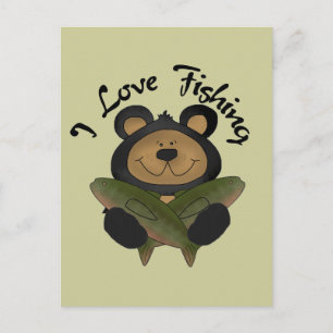 Carte Postale Bear I Love Fishing Tshirts et cadeaux