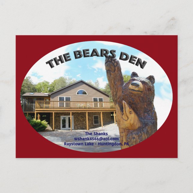 Carte Postale Bears Den Cabine (Devant)