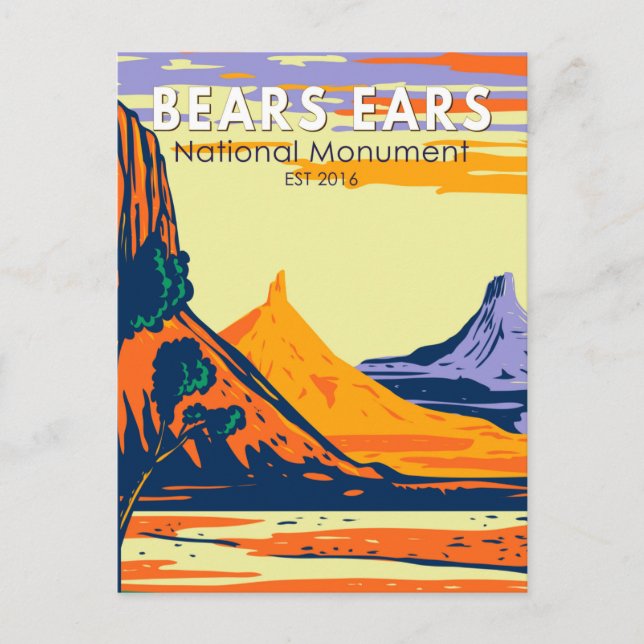 Carte Postale Bears Ears National Monument Utah Retro (Devant)