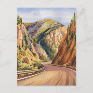 Carte Postale Beartooth Highway Montana Watercolor Peinture