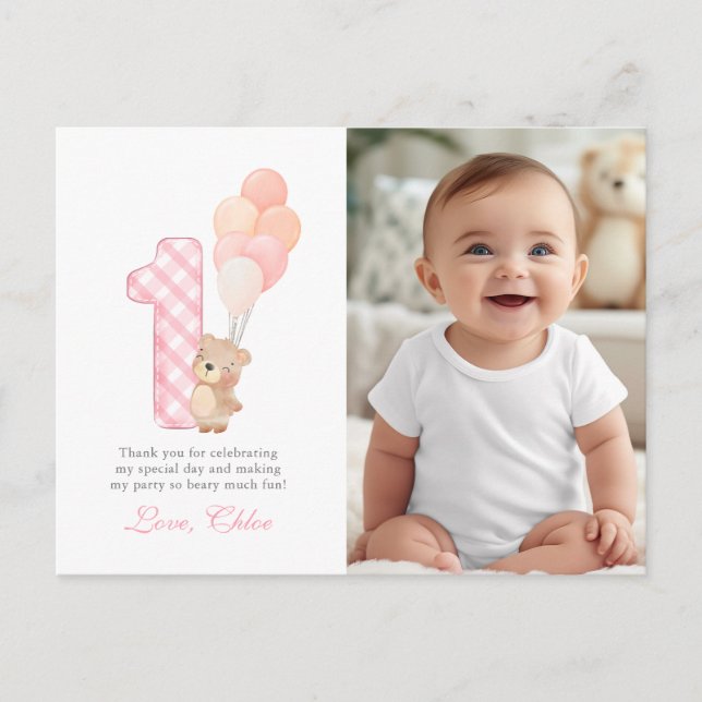 Carte Postale Beary First Teddy Bear Anniversaire Merci (Devant)