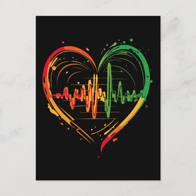 Carte Postale Beat du coeur du reggae (Devant)