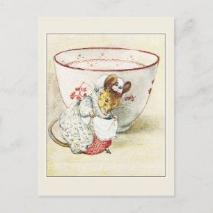 Carte Postale Beatrix Potter, Souris Dame, Tasse à thé