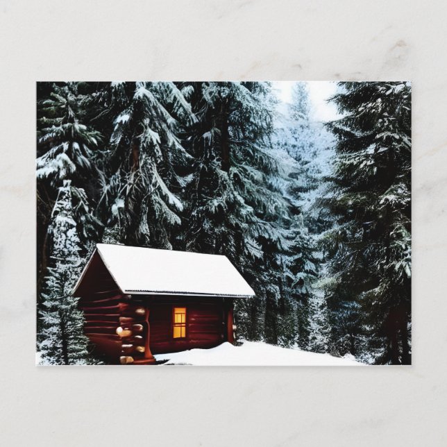 Carte Postale Beau Abstrait Petit Cabine d'hiver (Devant)