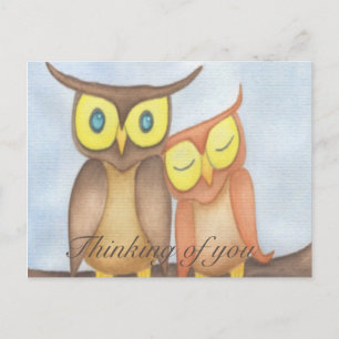 Carte Postale Beau Aquarelle Chouette Amateurs