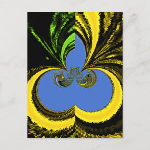 Carte Postale Beau Beau Art Sud-Africain Jaune et Bleu