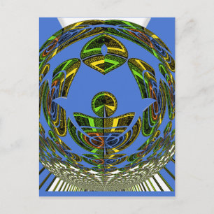 Carte Postale Beau bleu africain traditionnel Vecteur ethnique