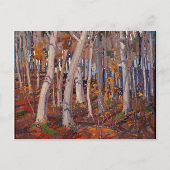Carte Postale Beau Canadien Tom Thomson Peinture de bouleaux bla (Devant)