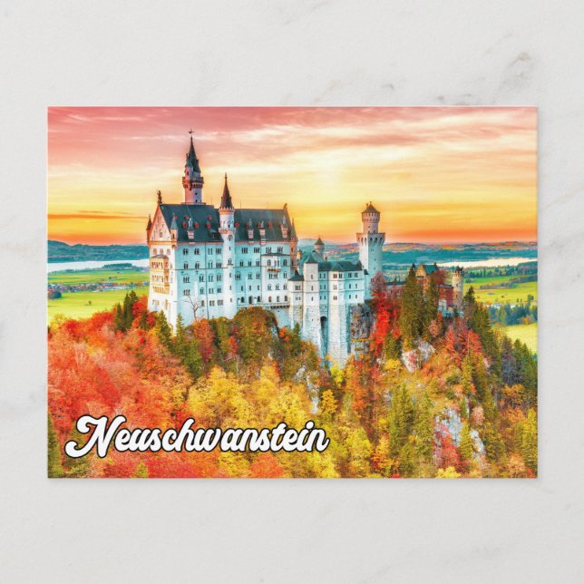 Carte Postale Beau Château de Neuschwanstein, Allemagne (Devant)