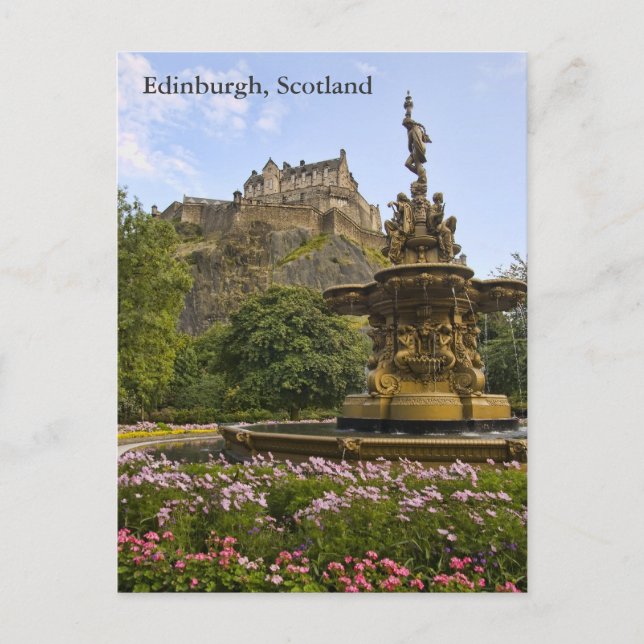 Carte Postale Beau château d'Edimbourg (Devant)
