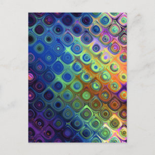 Carte Postale Beau cool carrés abstraits cercles verre brillant