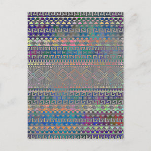 Carte Postale Beau cool coloré Aztec motif géométrique 