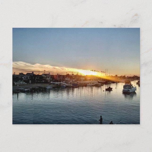 Carte Postale Beau coucher de soleil au port de Balboa Island (Devant)