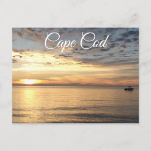 Carte Postale Beau coucher de soleil de Cape Cod sur la baie de