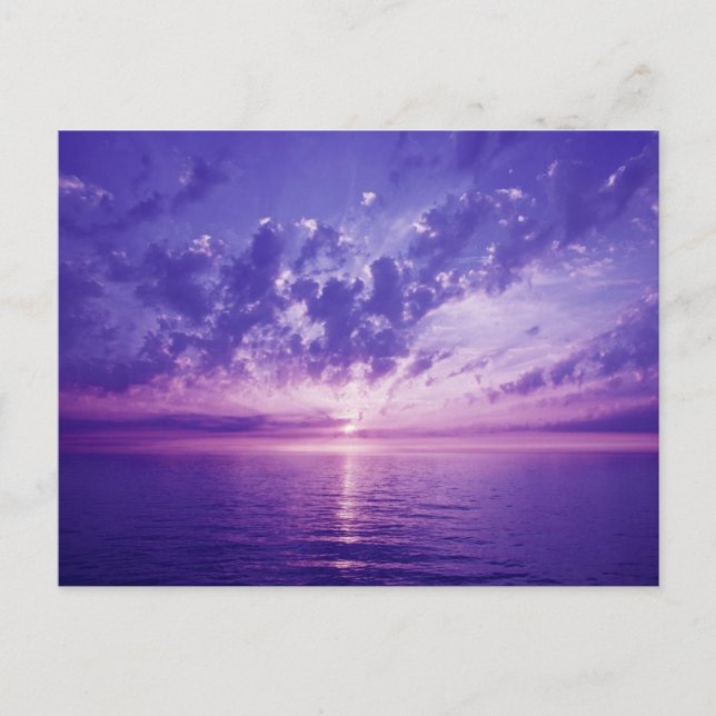 Carte Postale Beau coucher de soleil violet (Devant)