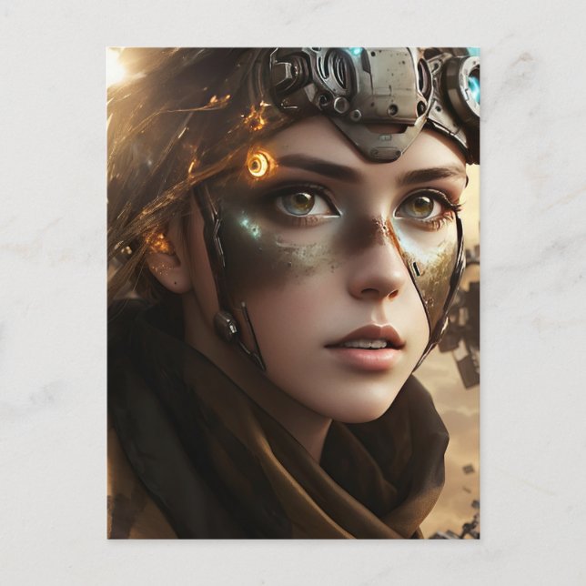 Carte Postale Beau Cyborg futuriste (Devant)