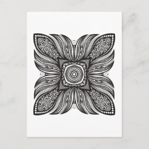 Carte Postale Beau Décor Carré Doodle