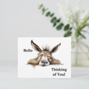 Carte Postale Beau Donkey Penser à vous. Modifiable