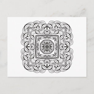 Carte Postale Beau Doodle Carré décoratif