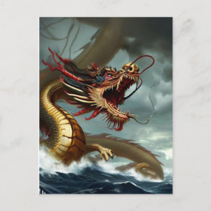 Carte Postale Beau Dragon Rouge de Fierce