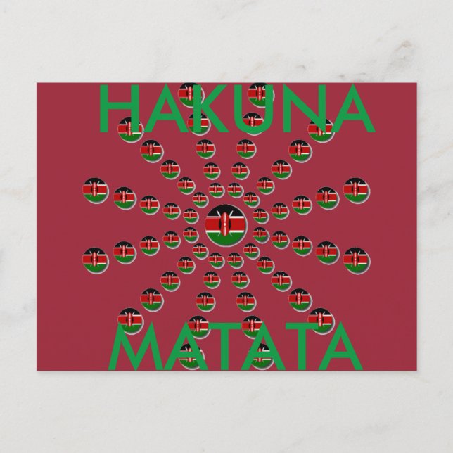 Carte Postale Beau Drapeau circulaire kenyan : Un design radial (Devant)