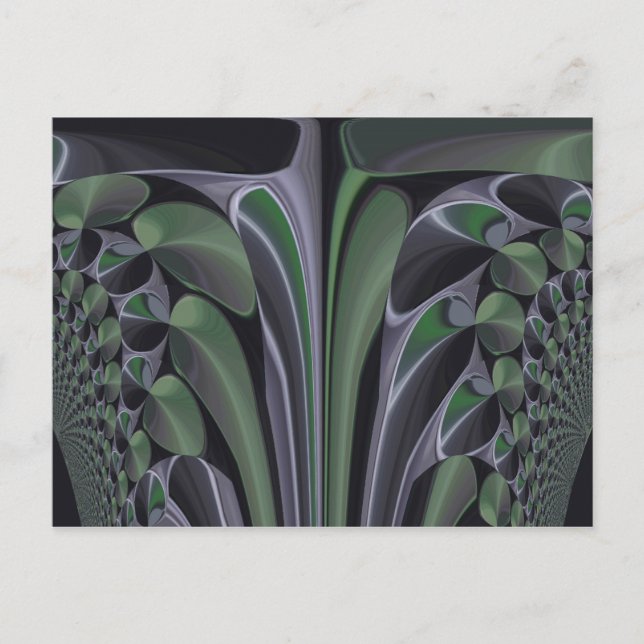 Carte Postale Beau Extraordinaire Vert Aurora Texture Art Design (Devant)