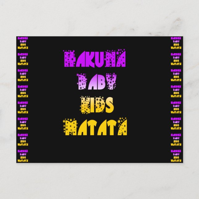 Carte Postale Beau Hakuna Matata Art Print (Devant)