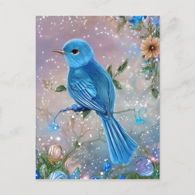 Carte Postale Beau Imaginaire Petit Oiseau Bleu (Devant)
