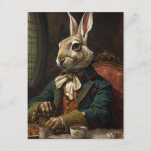Carte Postale Beau lapin en costume