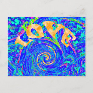 Carte Postale Beau magnifique amour bleu impression flash art ve