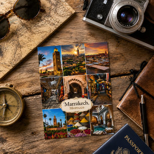 Carte Postale Beau Marrakech Maroc Collage Medina