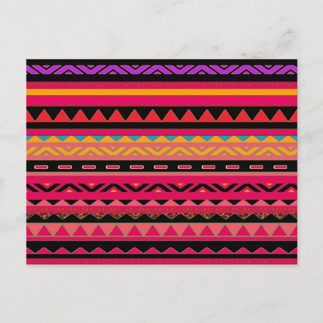 Carte Postale Beau Motif coloré Aztec mexicain (Devant)