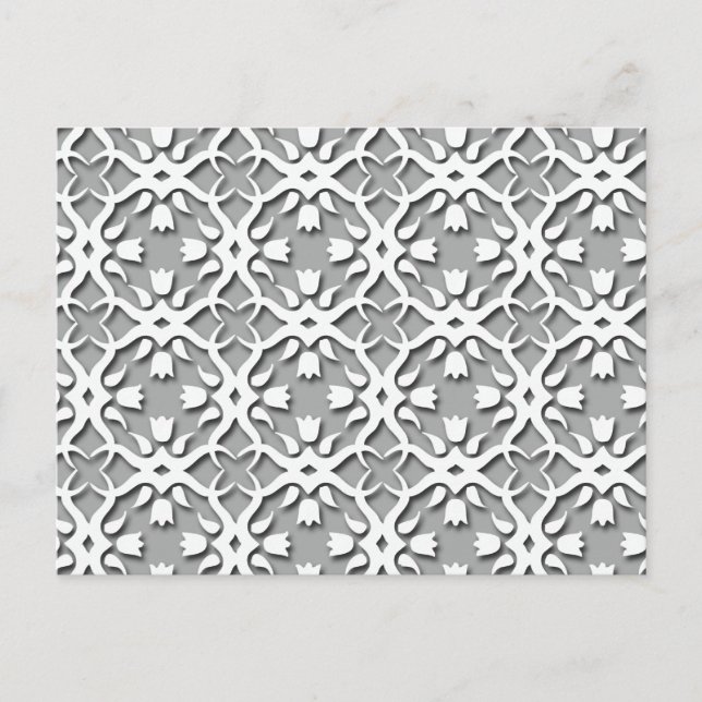 Carte Postale Beau Motif rétro Floral Élégant (Devant)