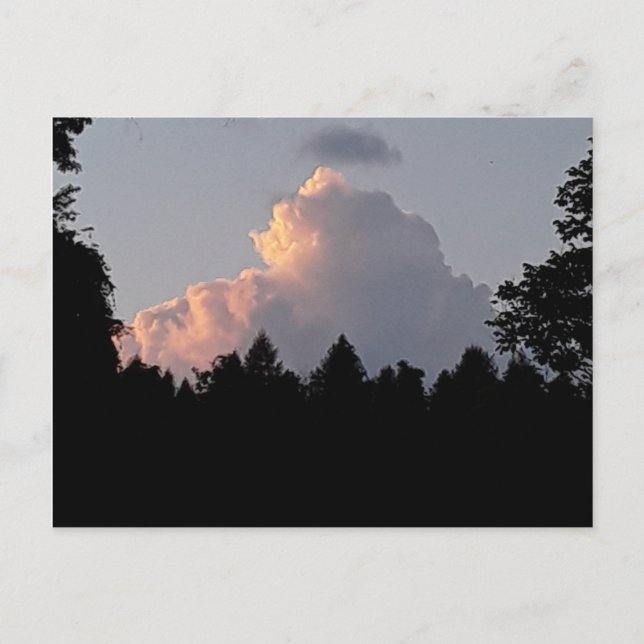 Carte Postale  beau nuage derrière les arbres la nuit  (Devant)