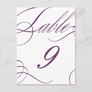 Carte Postale Beau numéro de tableau (couleur de texte personnal