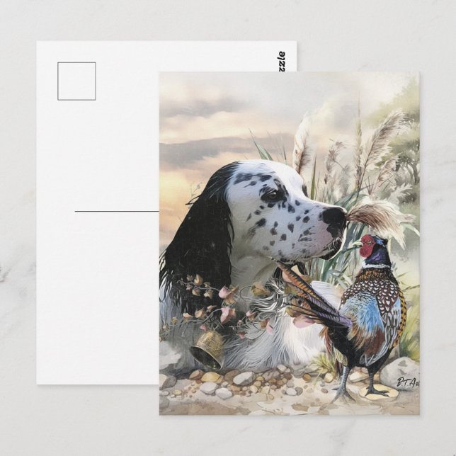 Carte Postale Beau plateau anglais avec faisan, Art (Devant / Derrière)